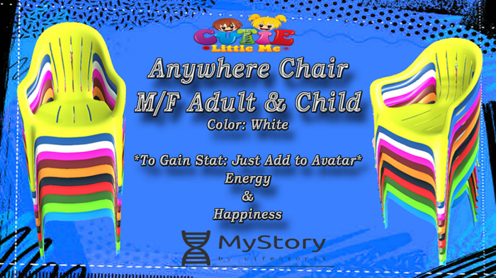 {CLM} MyStory Anywhere Plastic Chair - Kid & Adults-White REZ