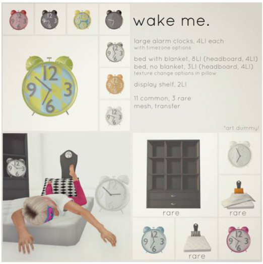 [*Art Dummy!] wake me. (large clock-silver)