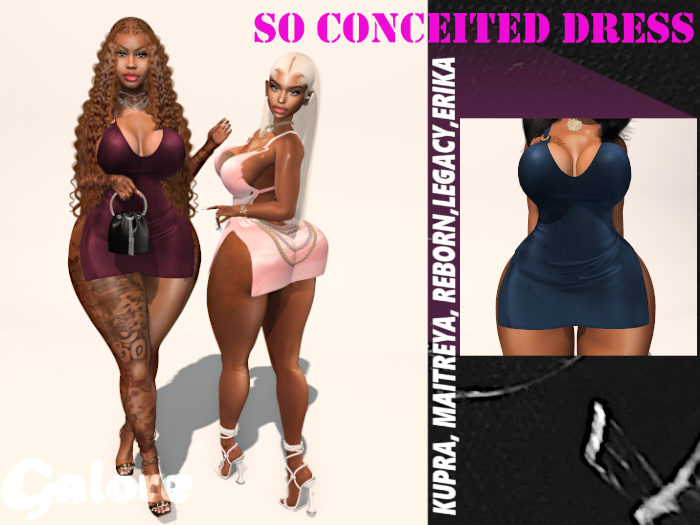[G A L O R E] SO CONCEITED DRESS-BLUE