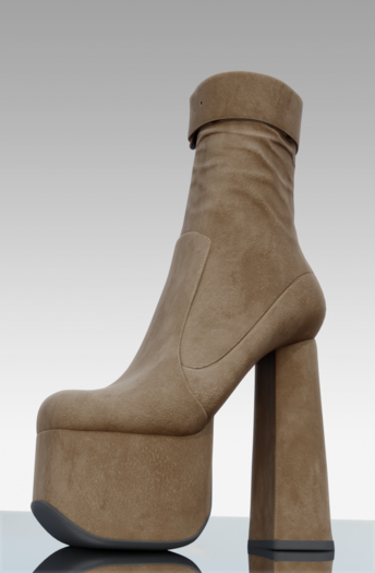 [HUNTT] - Alaia Belted Boot - Toffee