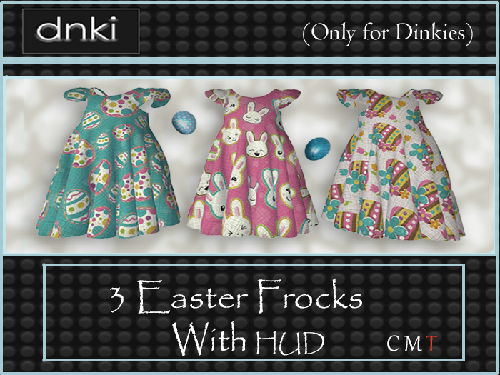 dnki 3 Easter Frocks with HUD