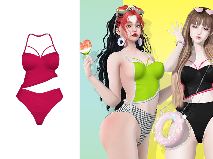 BADA~Cozi Swimsuit < Burgundy >