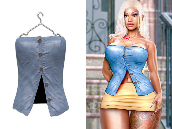 (CURE) Opula Denim Top - Light (wear)