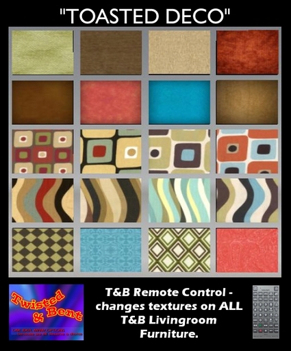 T&B Texture Changing Toasted Deco Sofa Livingroom Remote Control