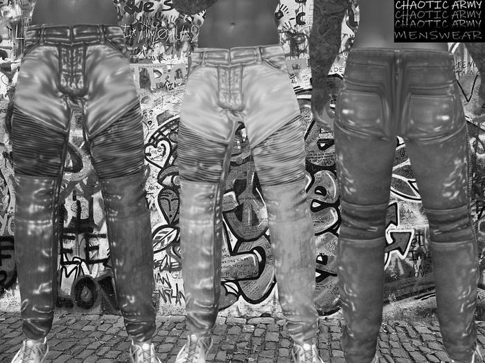 DEMO* CHAOTIC ARMY Vinyl Trousers BLUE/RED - JAKE (BOX) ADD ME