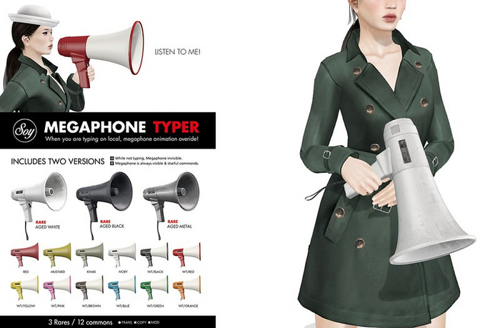 Second Life Marketplace - [OFFICIAL-Copyable] Soy. Megaphone Typer ...