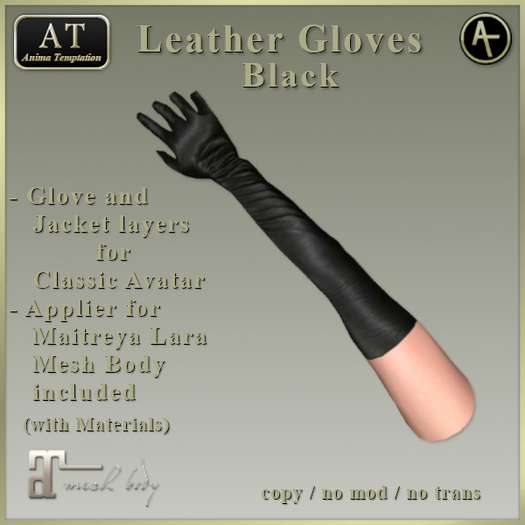 AT - Anima Temptation Leather Gloves Black