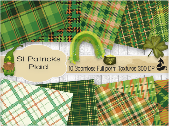 FF St Patricks Day Plaid Seamless Textures