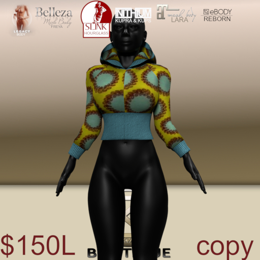 Hoody With Big Ribbed Waist Mix n Match Roma Dots