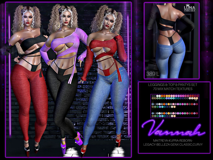 Vannah, Leggings and Top set,Mega Pack,70 Mix Match Textures. Luna Chelsea,Denim Jeans,Denim Jeans,Denim Jeans