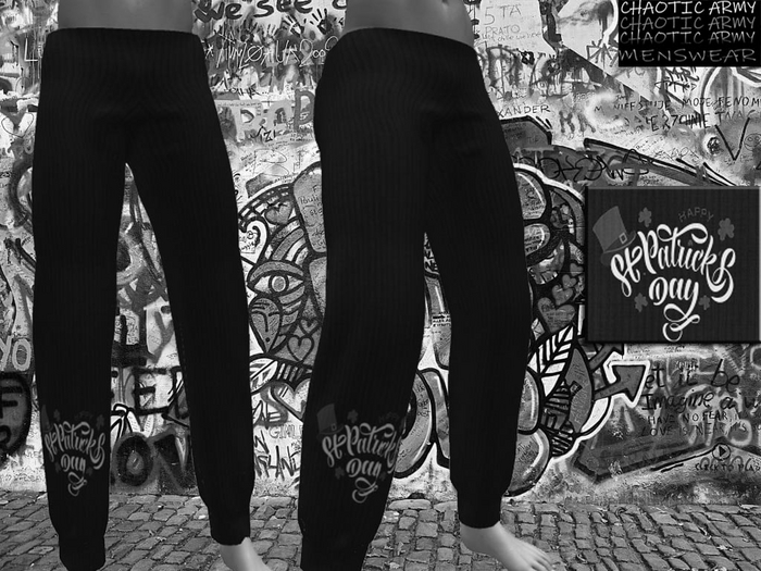 *DEMO* CHAOTIC ARMY - St Patricks Baggy Joggers Pants Jake