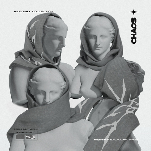 CHAOS. heavenly balaclava scarf_single gray