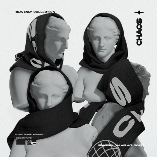 CHAOS. heavenly balaclava scarf_single black