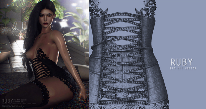 {le fil casse} Ruby Strappy Dress Graphite