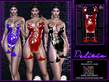Delicia LATEX, Dress Lingerie Set,70 + Colors, Luna Chelsea,,Latex dress,latex dress,latex dress