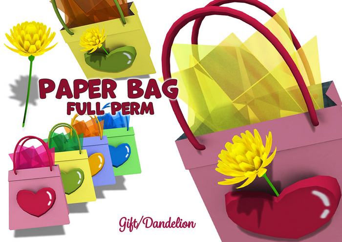 Gift Paper Bag w/ Flower