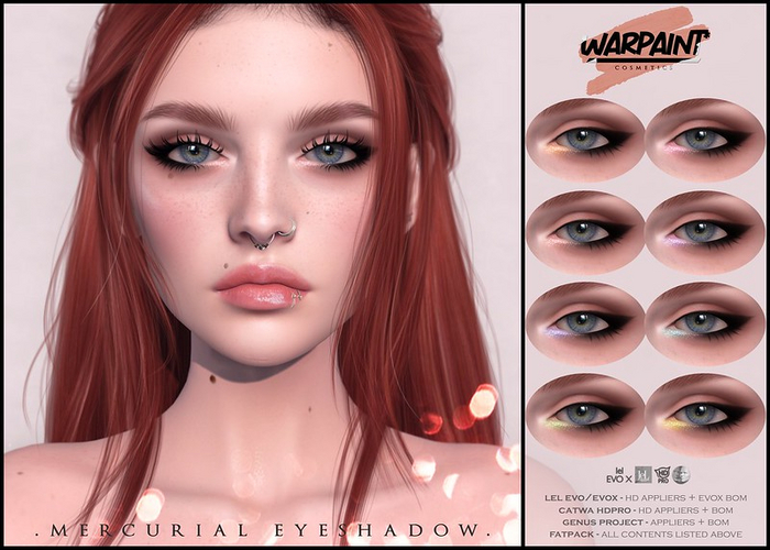 Second Life Marketplace WarPaint* Mercurial eyeshadow [Catwa HDPro]