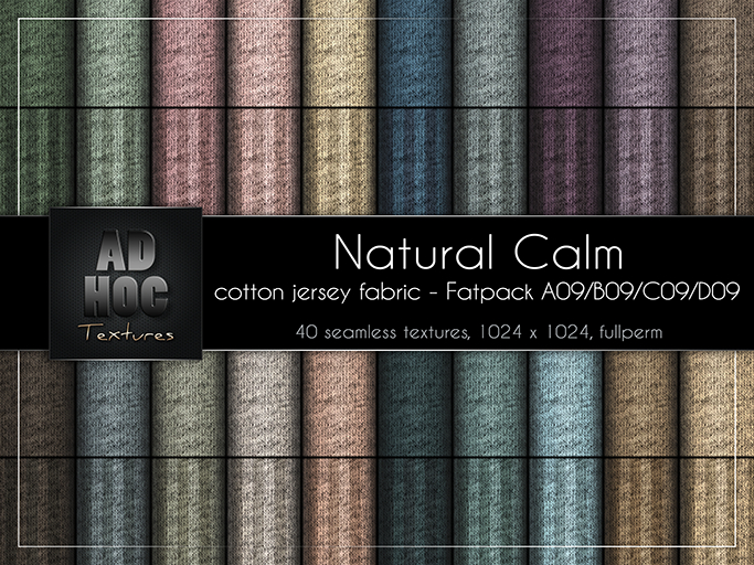 AD HOC - NATURAL CALM - Fatpack A09-B09-C09-D09 - Cotton Jersey Fabric (solids & stripes)