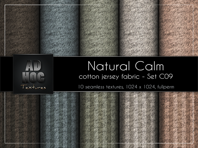 AD HOC - NATURAL CALM - Set C09 - Cotton Jersey Fabric (solids & stripes)
