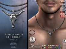 **RE** Beast Necklace Longhorn RLV - OpenCollar - Whim Ready