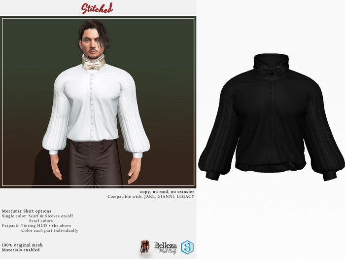 (Stitched) Mortimer Shirt - Black