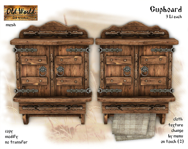 Wooden Cupboard  - Old World - Medieval / Rustic Furniture