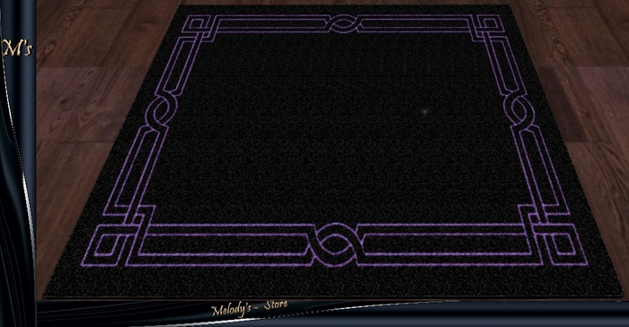 M's-Carpet-/Rug/ - black - with a purple ornament