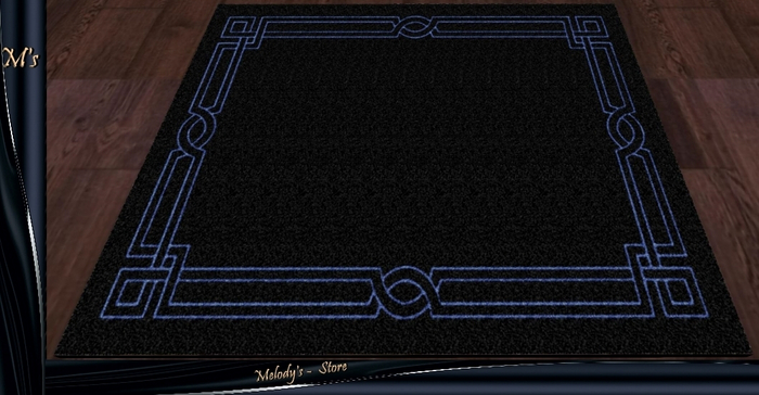 M's-Carpet-/Rug/ - black - with a blue ornament