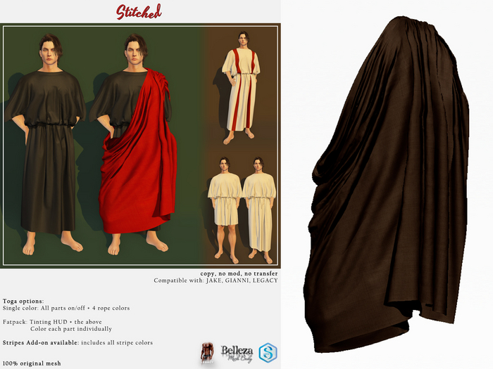 (Stitched) Aurelius Himation - Brown