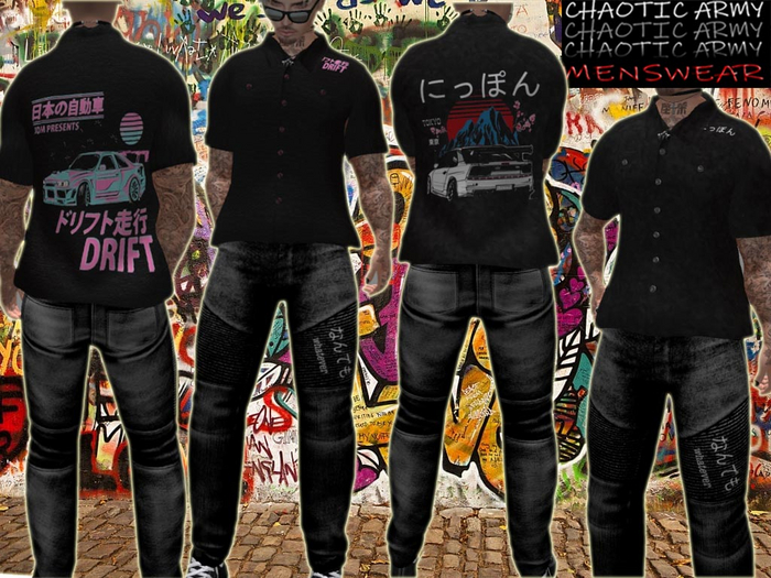 CHAOTIC ARMY - Tokyo Drift Car Shirts & Jeans Set for Belleza Jake
