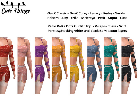 Second Life Marketplace - [CT] Retro Polka Dots Outfit - Maitreya