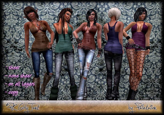 *PK Girly Tank Black   slx