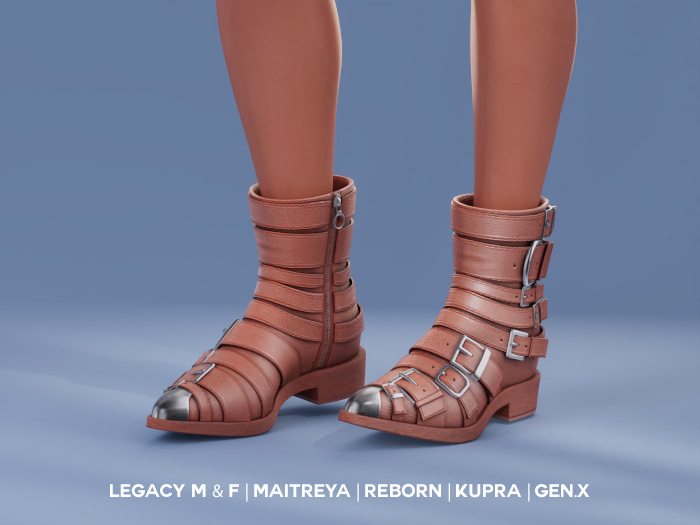 $NT Buckle Up Boots PEACH