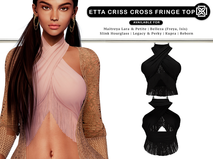 Addams - Etta - Criss Cross Fringe Top #30