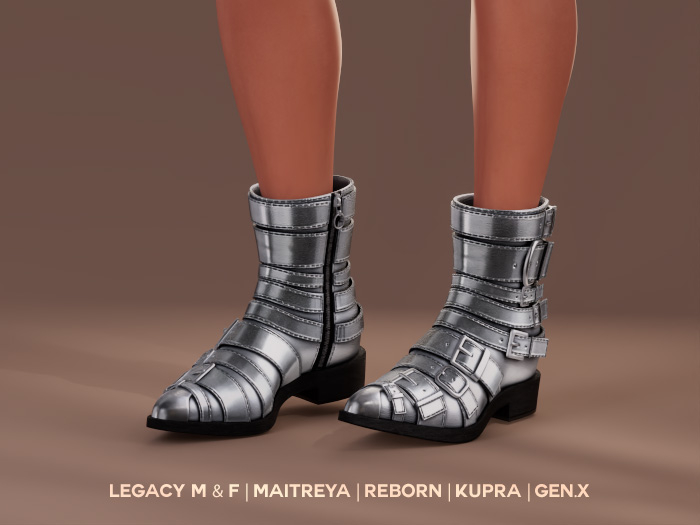 $NT Buckle Up Boots CHROME