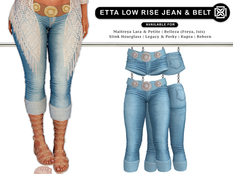 Second Life Marketplace - Addams - Etta - Low Rise Jeans & Belt #17