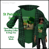 DMD-Mens Open Front Doge StPatsDay Shirt Boxed