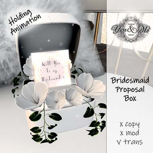 {You&Me Designs} Bridesmaid Proposal box White // add