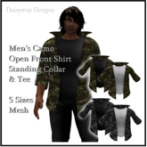 DMD-Mens Open Front Camo shirts Boxed