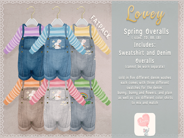 ;Lovey- Spring Overalls - FATPACK