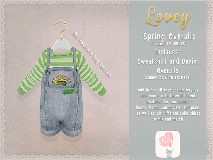 ;Lovey- Spring Overalls - St. Patricks