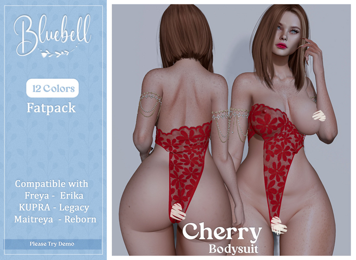 BLUEBELL Cherry Bodysuit Black