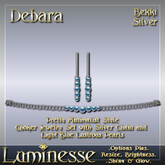 DEBARA Bekki Choker & Earrings Set OP - Light Blue Pearl Silver