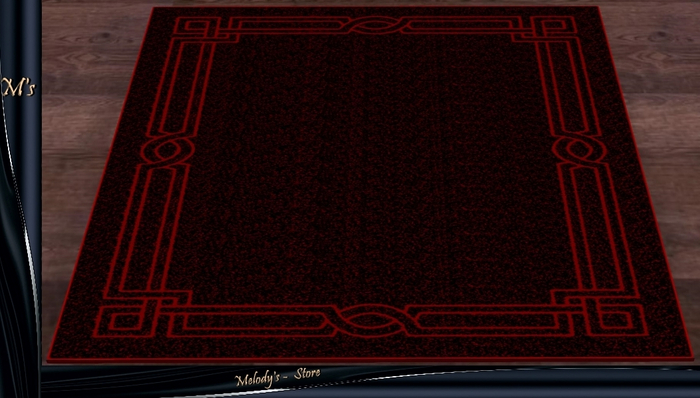 M's-Carpet-/Rug/ - red- with a red  ornament