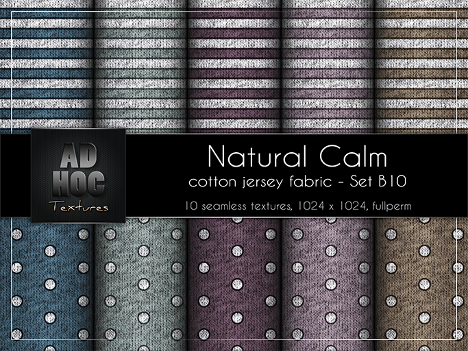 AD HOC - NATURAL CALM - Set B10 - Cotton Jersey Fabric (stripes & polka dots)