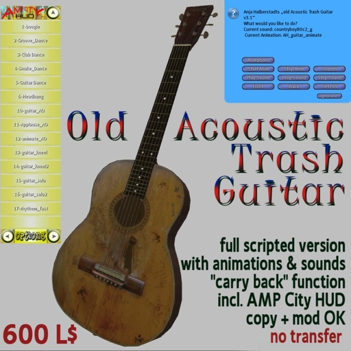 old trashed acoustic guitar