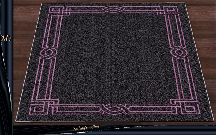 M's-Carpet- /Rug/ - gray - with a pink  ornament