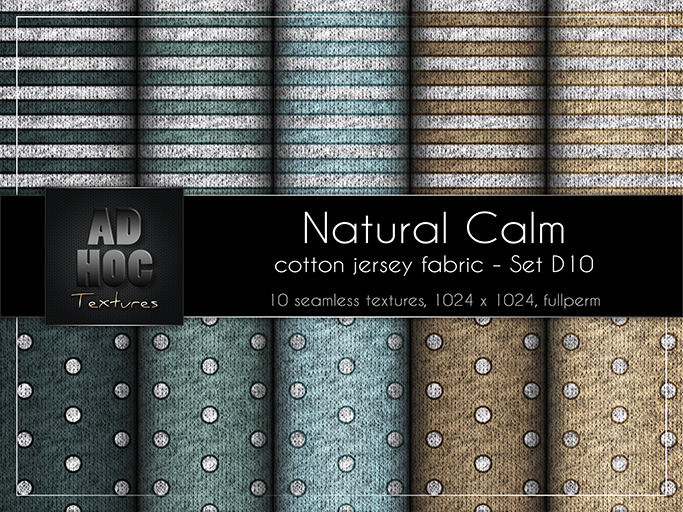 AD HOC - NATURAL CALM - Set D10 - Cotton Jersey Fabric (stripes & polka dots)