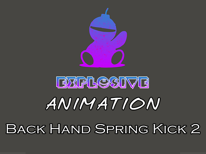 Explosive animation - Back Hand Spring Kick 2 Full Perm