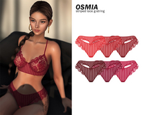 OSMIA - Dakota Striped Lace G-string [Red Rose Pack]
